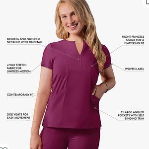 Adar Addition Scrub Set in Wine